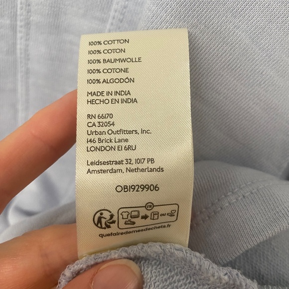 Pilcro Anthropologie Box Pleated Sky Blue Cotton Sweatshirt Top Sz M $129.94 - Picture 9 of 10